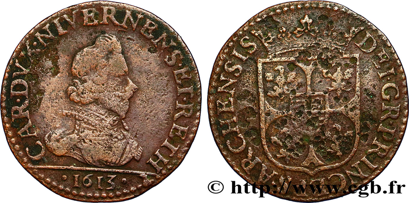 ARDENNES - PRINCIPAUTY OF ARCHES-CHARLEVILLE - CHARLES I OF GONZAGUE Liard, type 3B BC+/BC