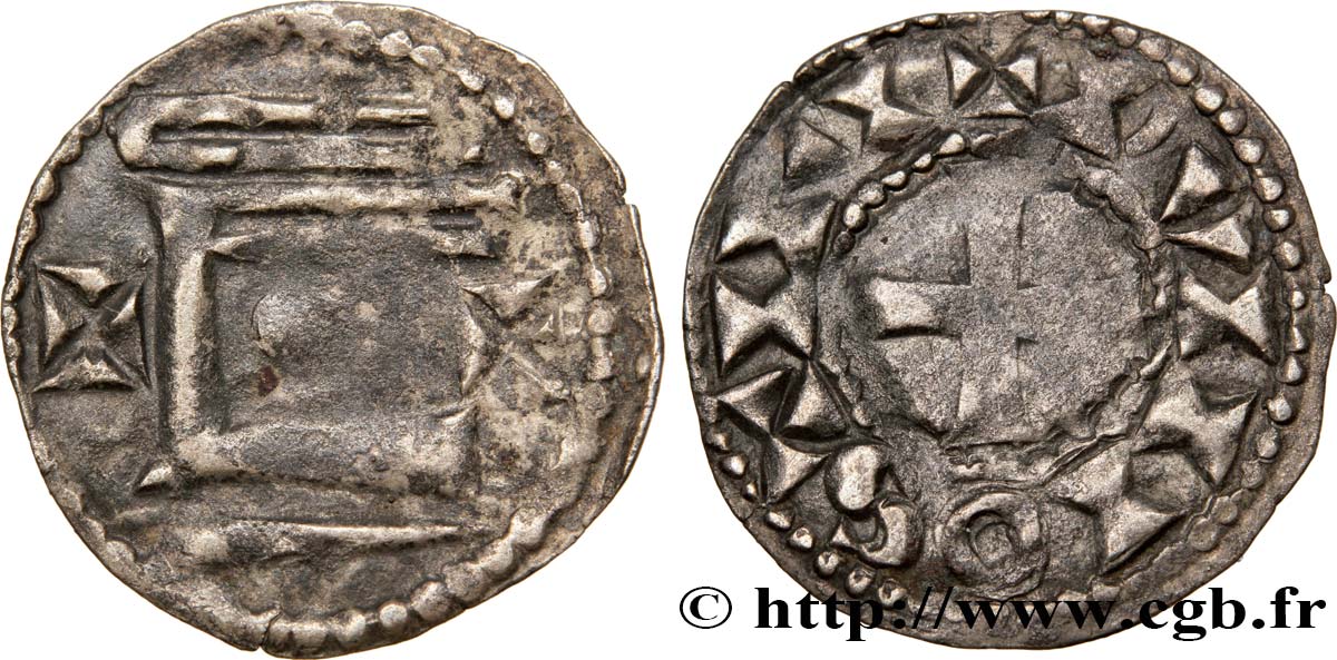 CHÂTEAUDUN - VICOMTÉ DE CHÂTEAUDUN - THIBAUT V LE BON ET LOUIS Denier type bléso-chartrain TTB