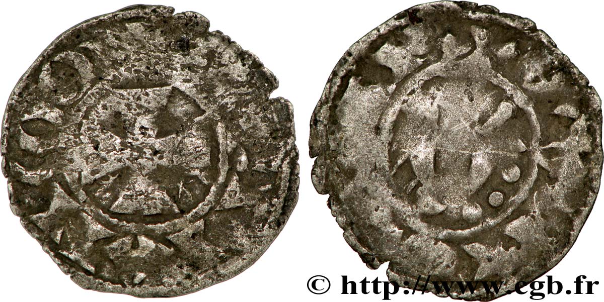 BRITTANY - COUNTY OF PENTHIÈVRE - ANONYMOUS. Coinage minted in the name of Etienne I  Denier F