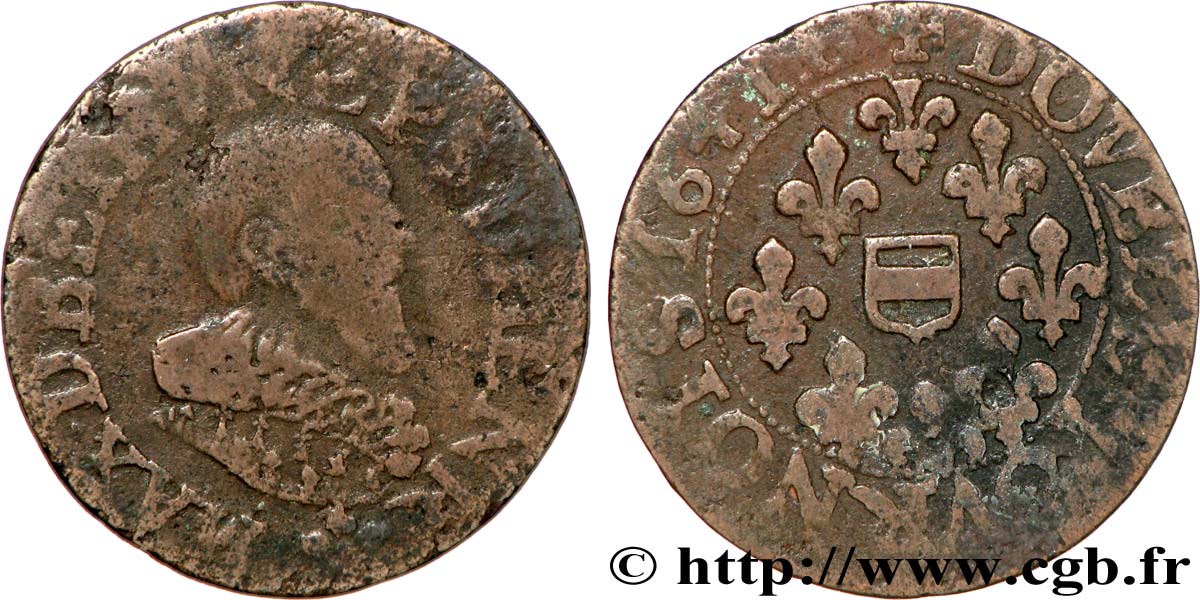BERRY - PRINCIPALITY OF BOISBELLE-HENRICHEMONT - MAXIMILIAN OF BÉTHUNE, DUKE OF SULLY Double tournois, type 3 VF