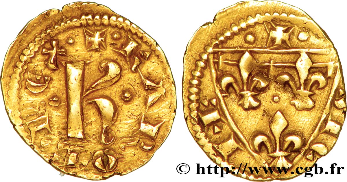 ROYAUME DE SICILE - CHARLES Ier D&nbsp;ANJOU Tari d&nbsp;or TTB+