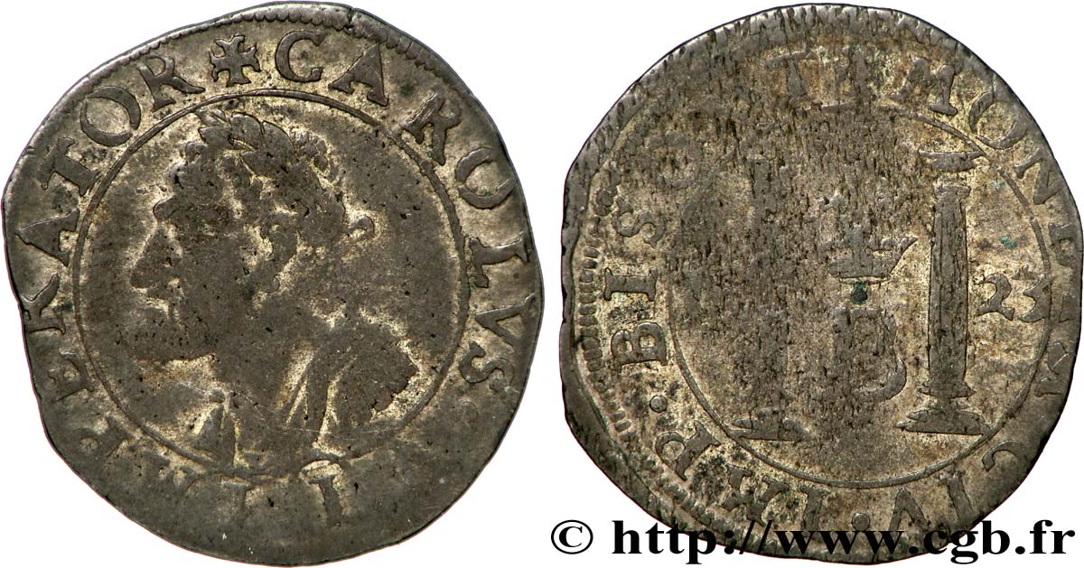 TOWN OF BESANCON - COINAGE STRUCK IN THE NAME OF CHARLES V Gros XF/VF
