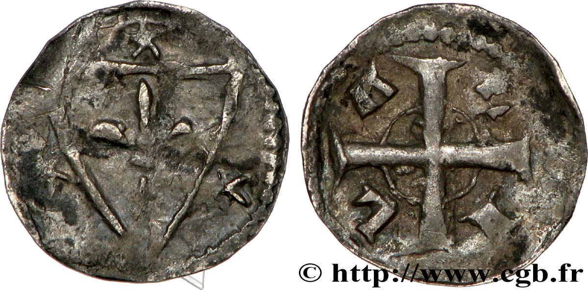 FLANDRE - LILLE - ANONYME Petit denier artésien ou maille TTB