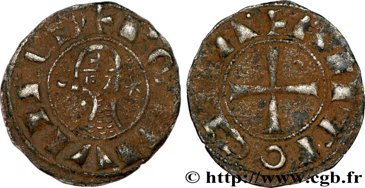 CRUSADES - PRINCIPALITY OF ANTIOCHUS - BOHEMOND III Denier F