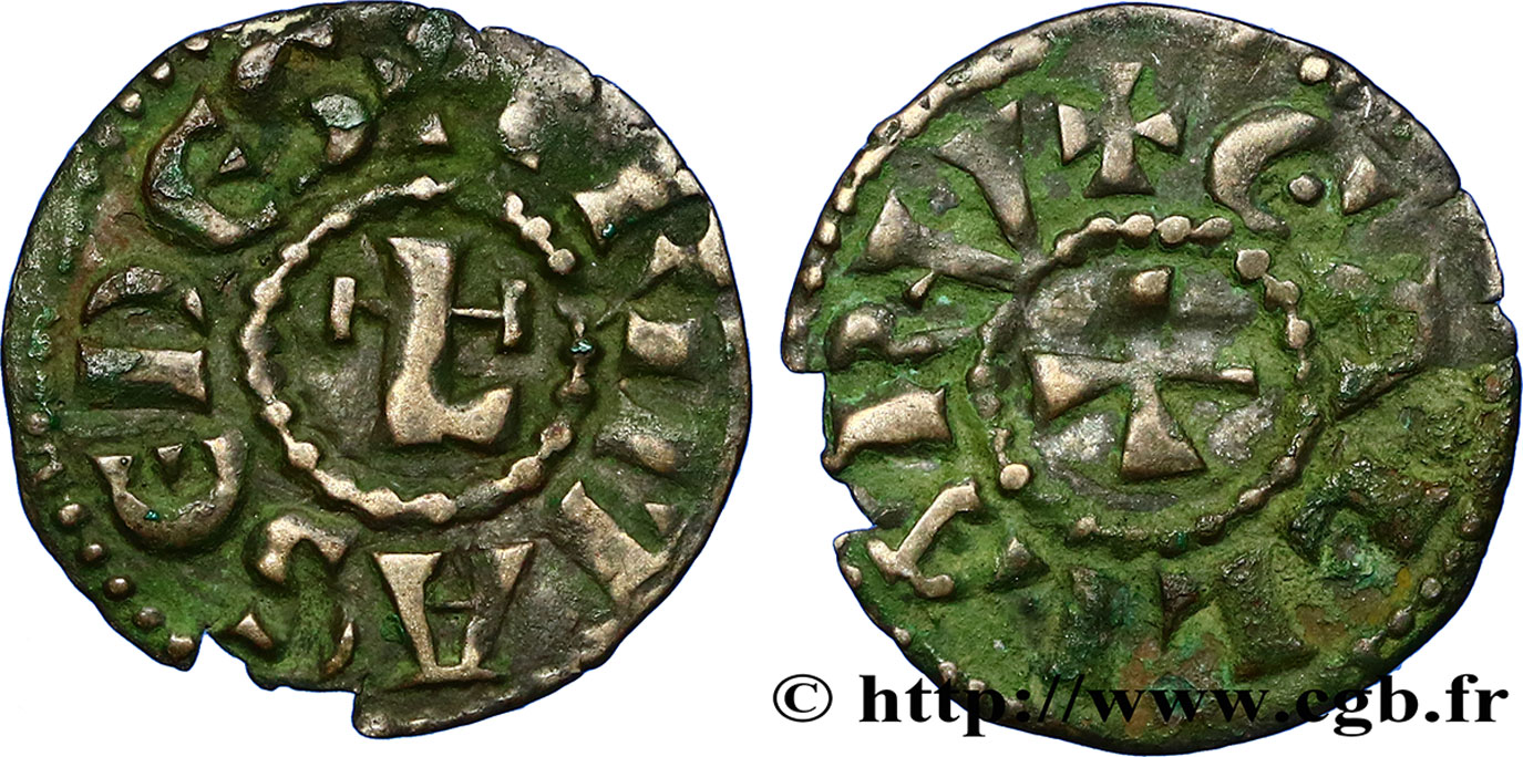 ARCHBISCHOP OF LYON - ANONYMOUS COINAGE Denier VF