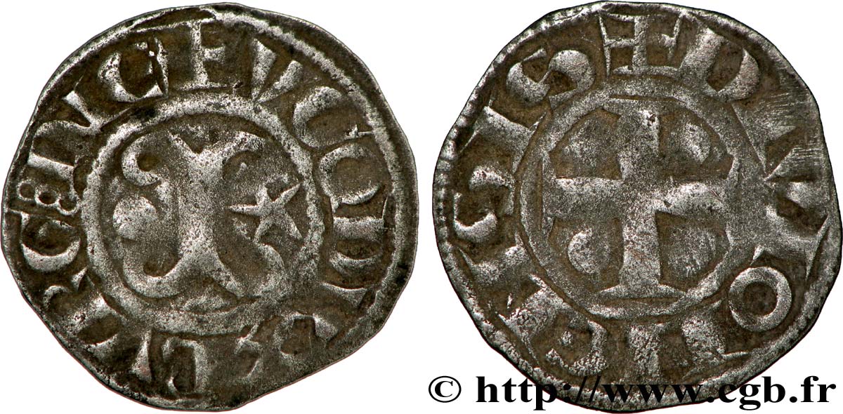 BURGONDY - BURGONDY (DUCHY OF) - HUGUES III AND HUGUES IV Denier VF