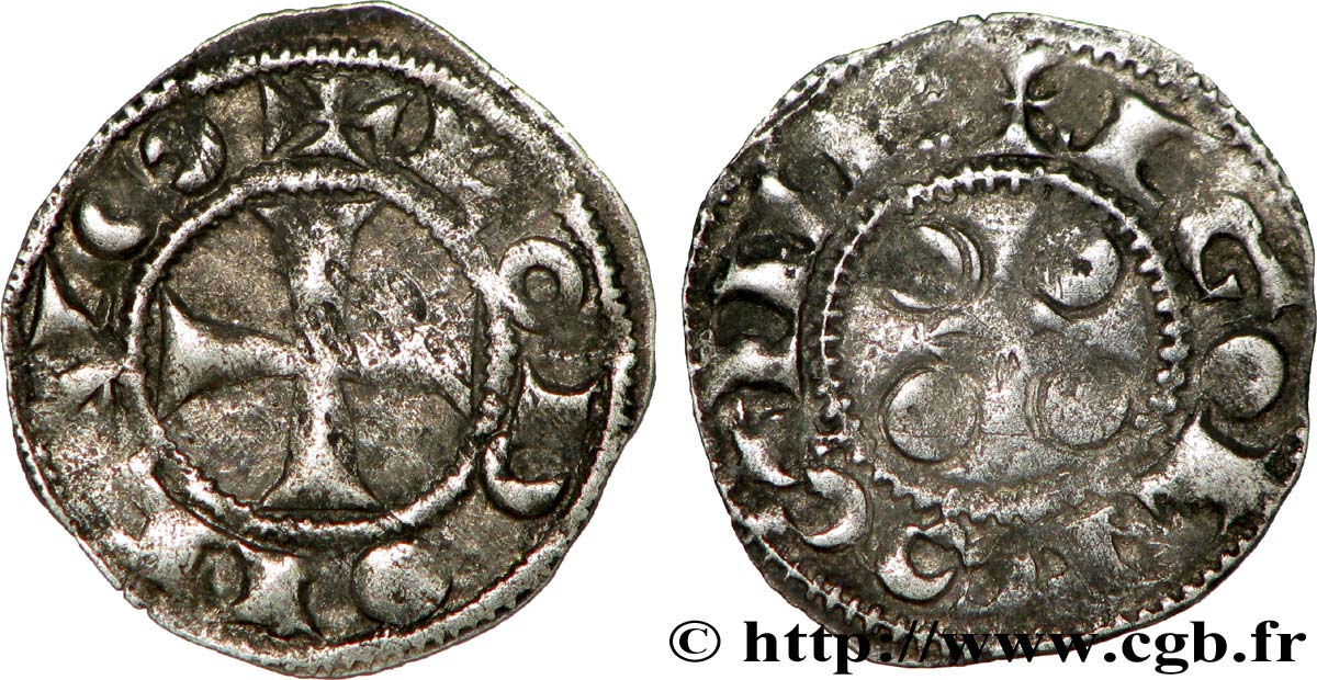 ANGOUMOIS - COUNTY OF ANGOULÊME, in the name of Louis IV called  d Outremer  or  Transmarinus  (936-954) Obole VF