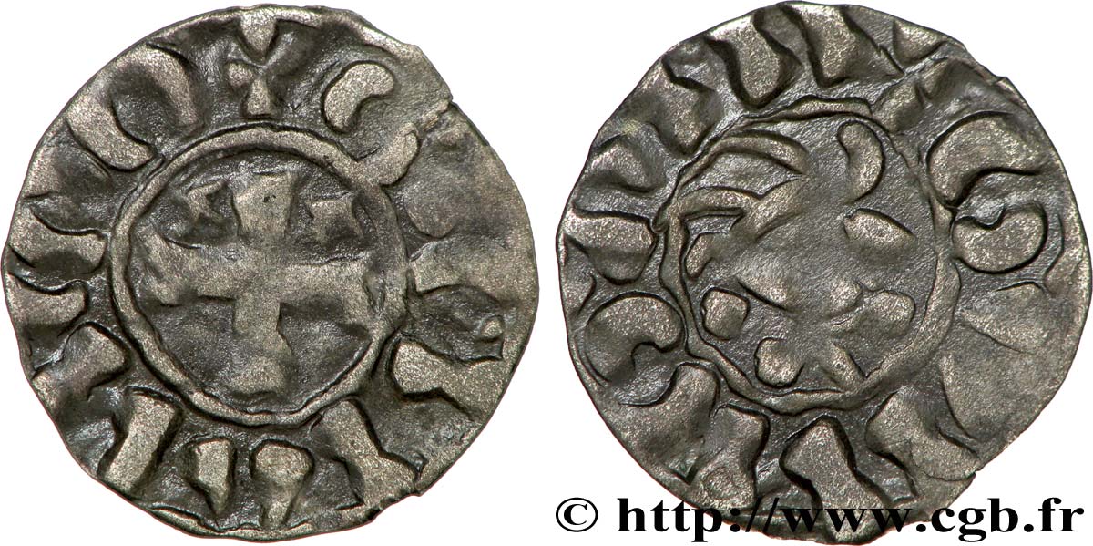 BRITTANY - COUNTY OF PENTHIÈVRE - ANONYMOUS. Coinage minted in the name of Etienne I  Denier XF