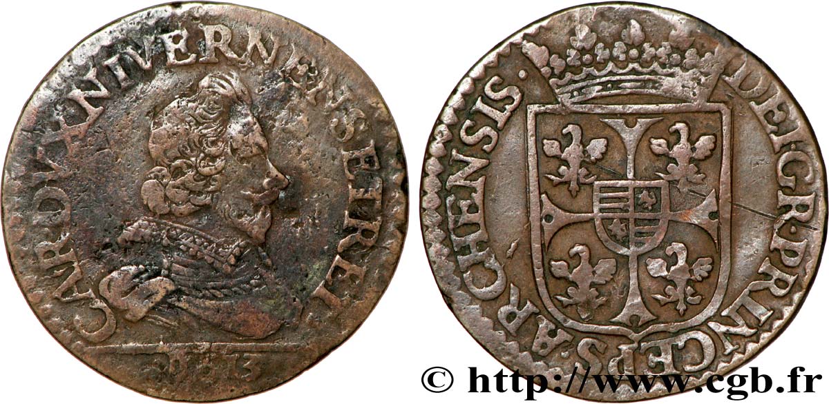 ARDENNES - PRINCIPAUTY OF ARCHES-CHARLEVILLE - CHARLES I OF GONZAGUE Liard, type 3B fSS