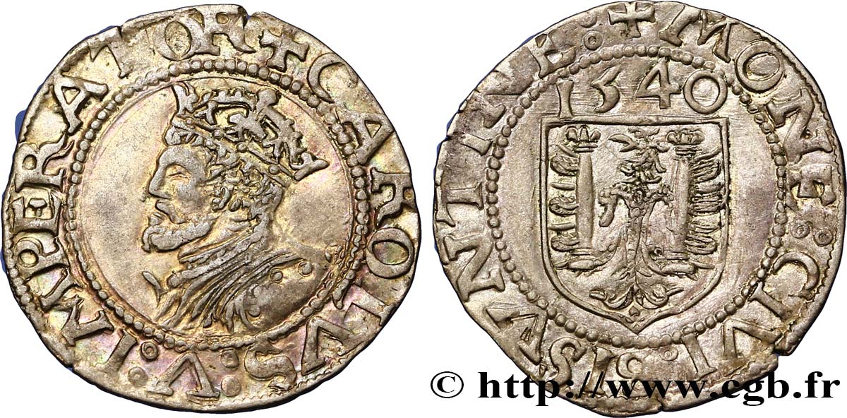 FRANCHE-COMTÉ - CHARLES V DIT CHARLES QUINT Carolus TTB+