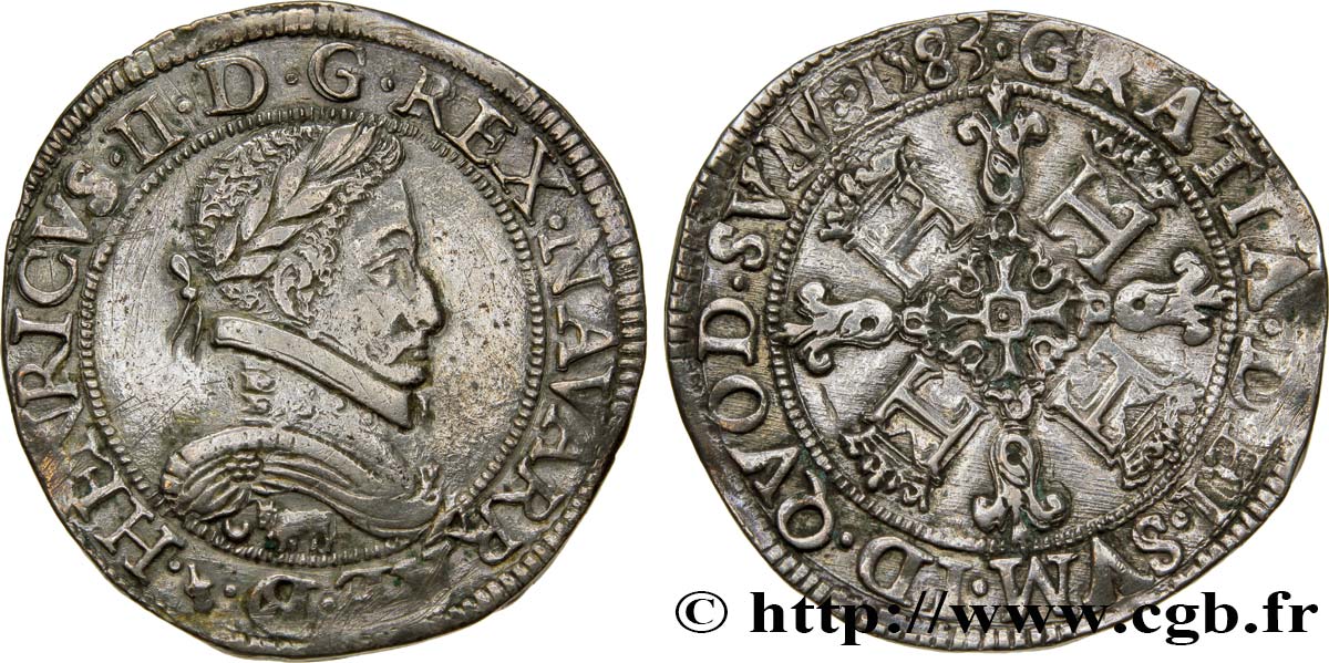 NAVARRE-BEARN - HENRY III Franc q.SPL