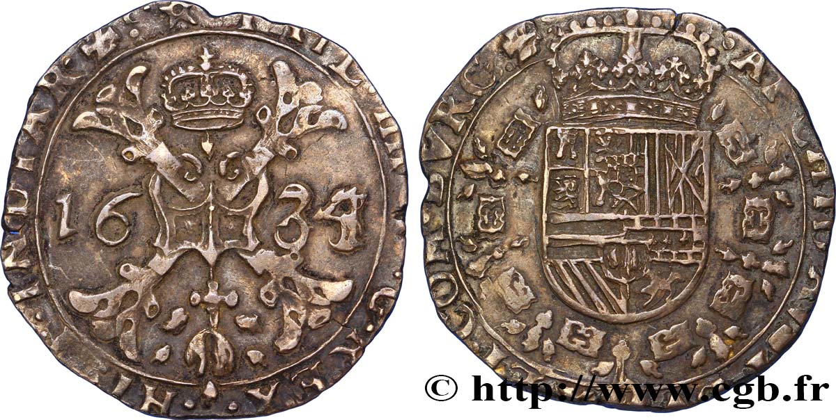 COUNTRY OF BURGUNDY - PHILIPPE IV OF SPAIN Demi-patagon XF/AU