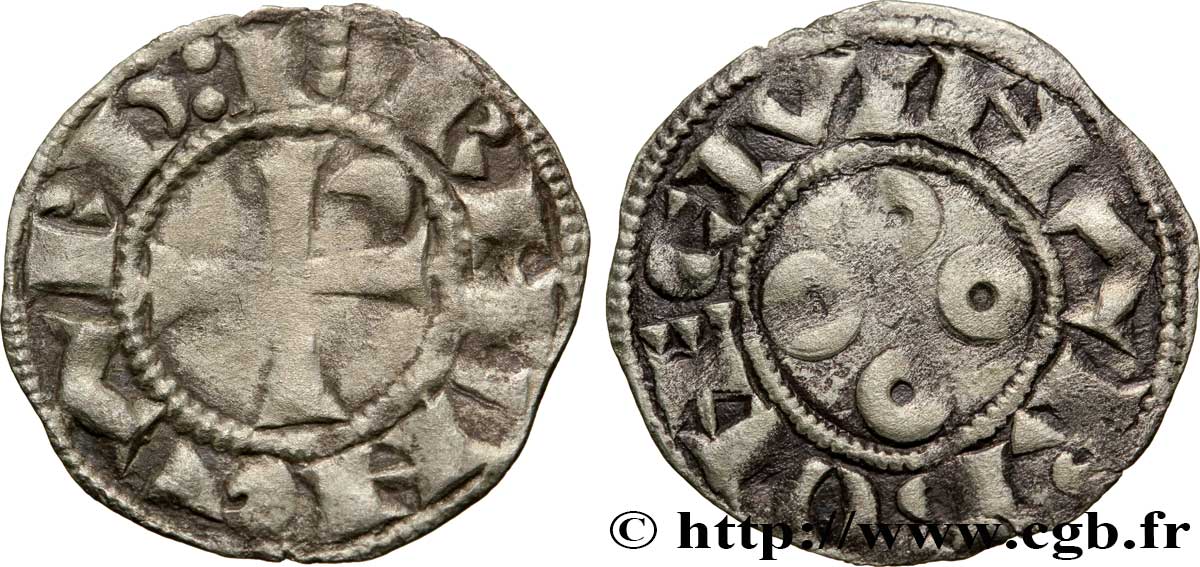 LANGUEDOC - VISCOUNTCY OF NARBONNE - ERMENGARDE Denier VF
