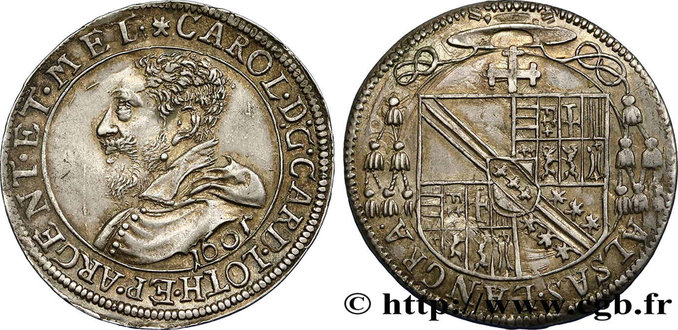 ALSACE - ÉVÊCHÉ DE STRASBOURG ET DE METZ - CHARLES II DE LORRAINE-VAUDÉMONT Teston ou quart de thaler SUP