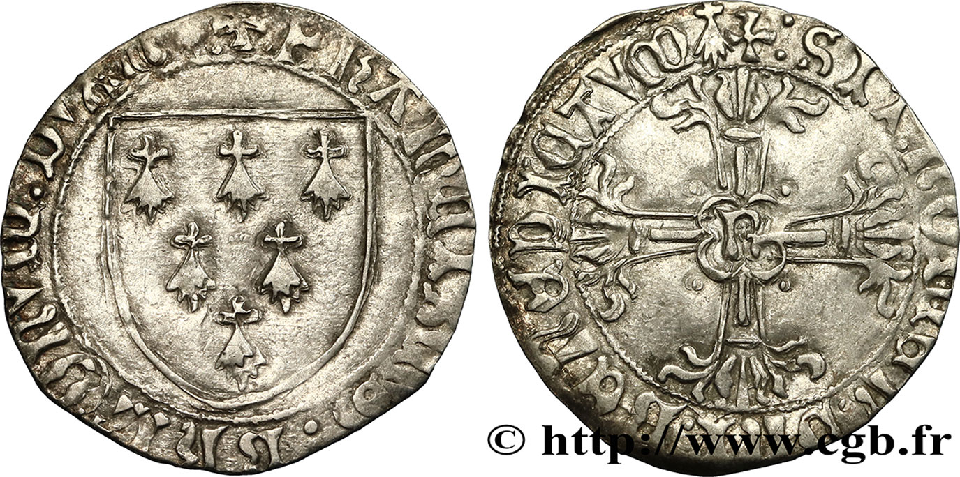 BRETAGNE - DUCHÉ DE BRETAGNE - FRANÇOIS II Gros à l écu TTB