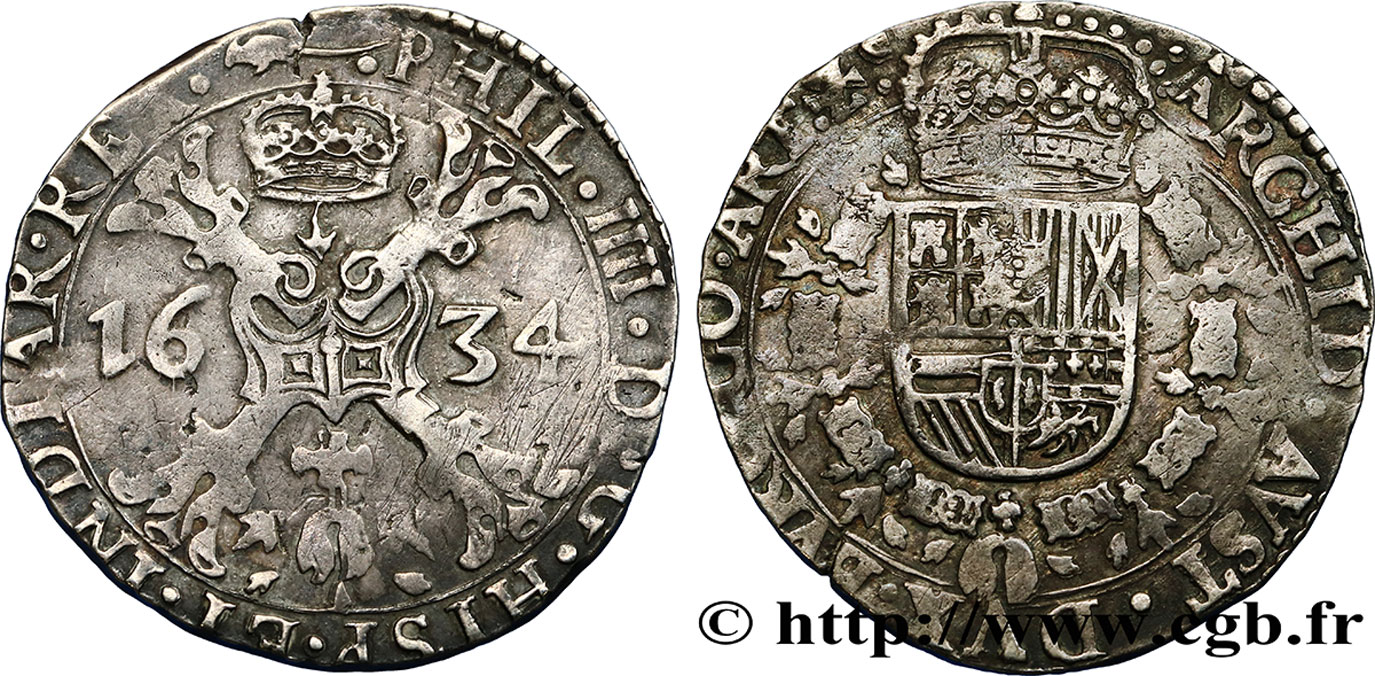 PAYS-BAS ESPAGNOLS - COMTÉ D ARTOIS - PHILIPPE IV Demi-patagon TTB