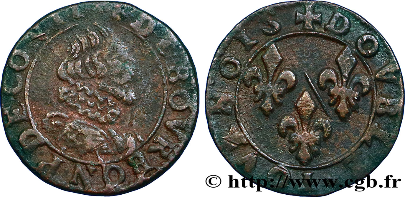 PRINCIPAUTÉ DE CHÂTEAU-REGNAULT - FRANÇOIS DE BOURBON-CONTI Double tournois, type 15, buste A TB+/TTB