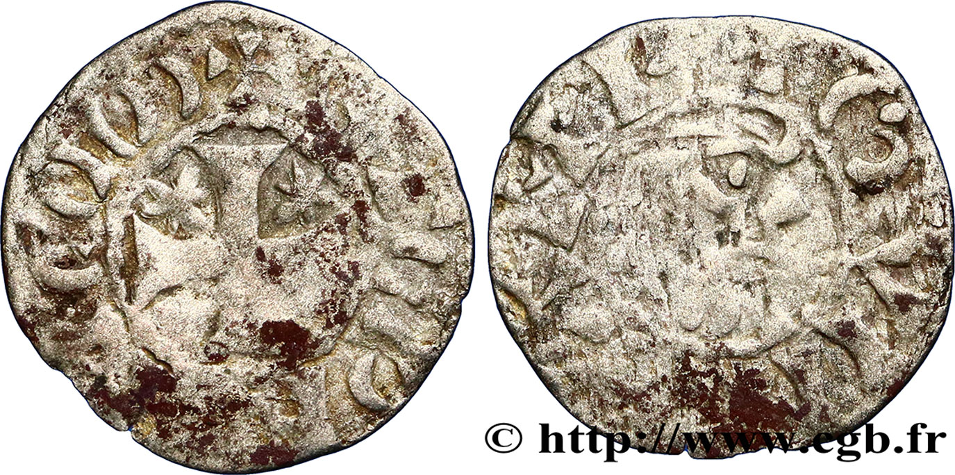 BRITTANY - COUNTY OF PENTHIÈVRE - ANONYMOUS. Coinage minted in the name of Etienne I  Denier VG