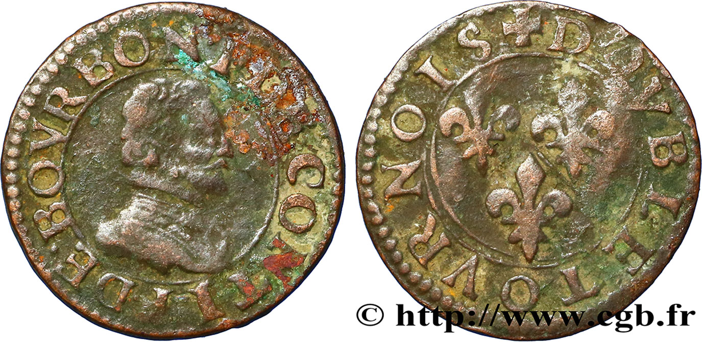 PRINCIPAUTÉ DE CHÂTEAU-REGNAULT - FRANÇOIS DE BOURBON-CONTI Double tournois, type 18 TB+