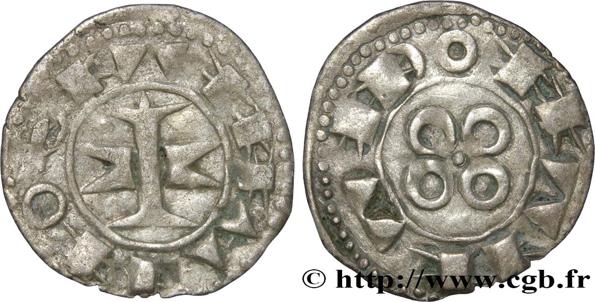 LANGUEDOC - COMTÉ DE MELGUEIL - ÉVÊQUES DE MAGUELONNE - ANONYMES Denier anonyme ou melgorien TTB/TTB+