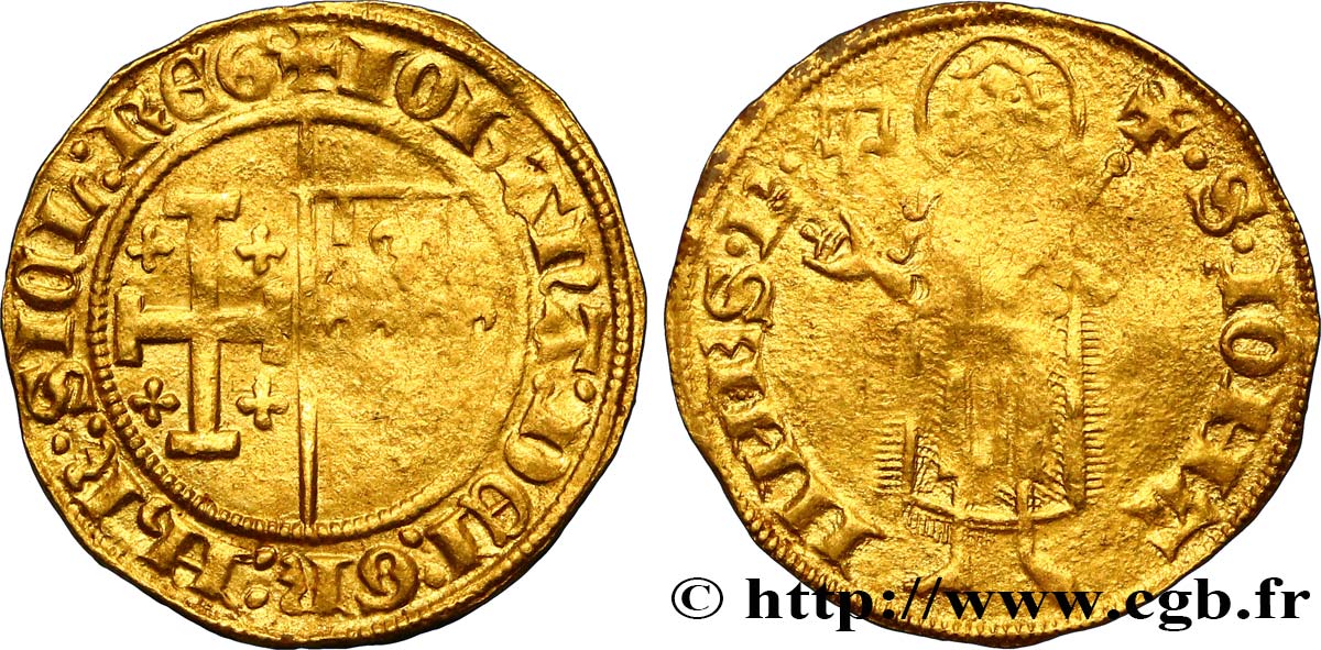PROVENCE - COUNTY OF PROVENCE - JEANNE OF NAPOLY Florin d or à la chambre VF