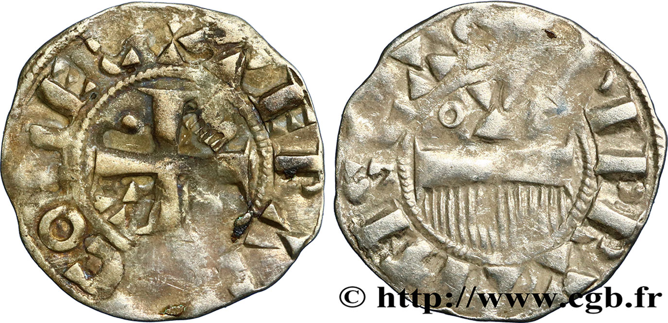 CHAMPAGNE - COMTÉ DE PROVINS - THIBAUT II DE CHAMPAGNE Denier ou provinois TB+