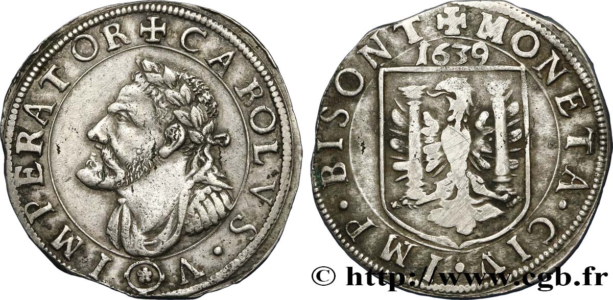 TOWN OF BESANCON - COINAGE STRUCK AT THE NAME OF CHARLES V Teston EBC/MBC