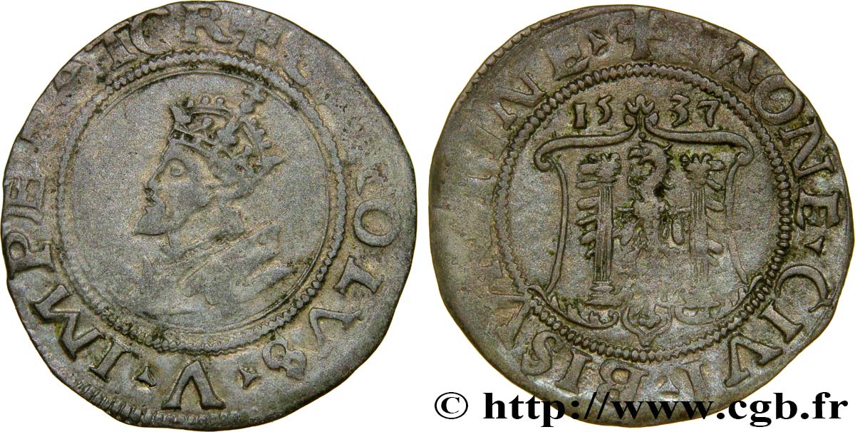 TOWN OF BESANCON - COINAGE STRUCK AT THE NAME OF CHARLES V Carolus, pré-série ? VF/XF