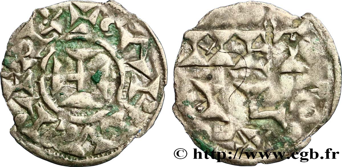 POITOU - COMTÉ DE POITOU - MONNAYAGE IMMOBILISÉ AU NOM DE CHARLES II LE CHAUVE Obole BC+