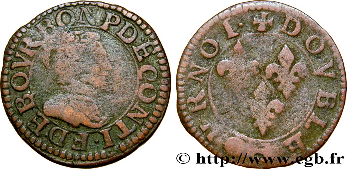PRINCIPAUTÉ DE CHÂTEAU-REGNAULT - FRANÇOIS DE BOURBON-CONTI Double tournois, type 18 TB+