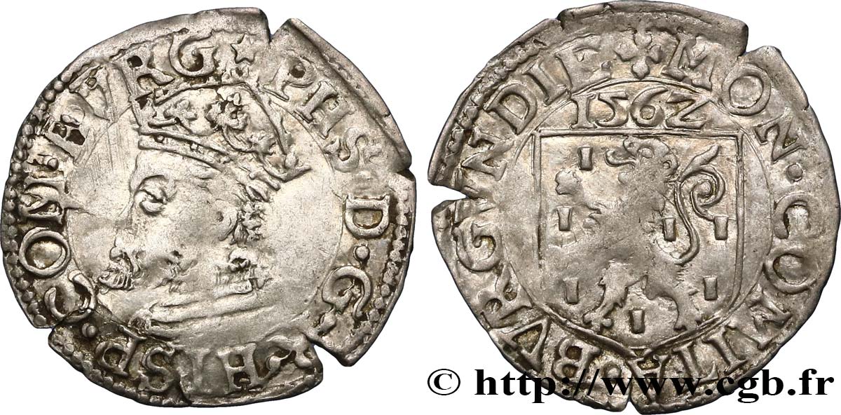 FRANCHE-COMTÉ - COMTÉ DE BOURGOGNE - PHILIPPE II D&nbsp;ESPAGNE Carolus TTB