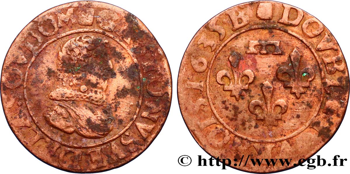 DOMBES - PRINCIPAUTÉ DE DOMBES - GASTON D ORLÉANS Double tournois, type 8 TB