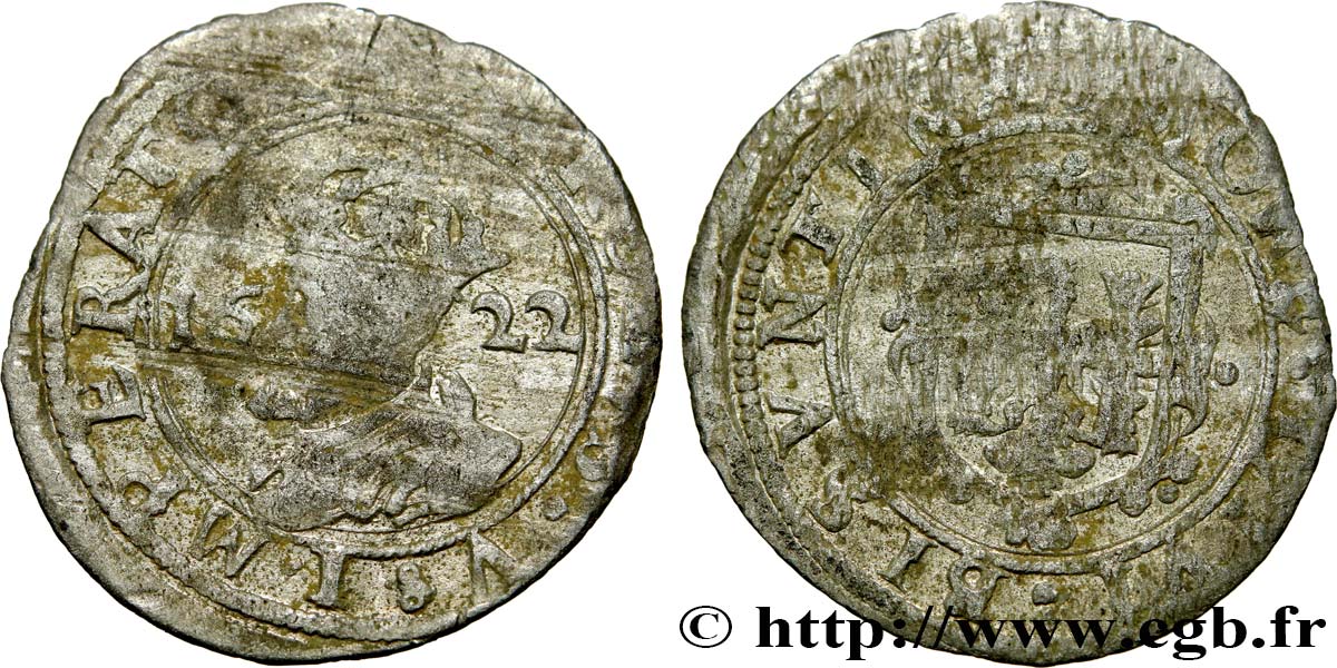 TOWN OF BESANCON - COINAGE STRUCK IN THE NAME OF CHARLES V Carolus VF/F