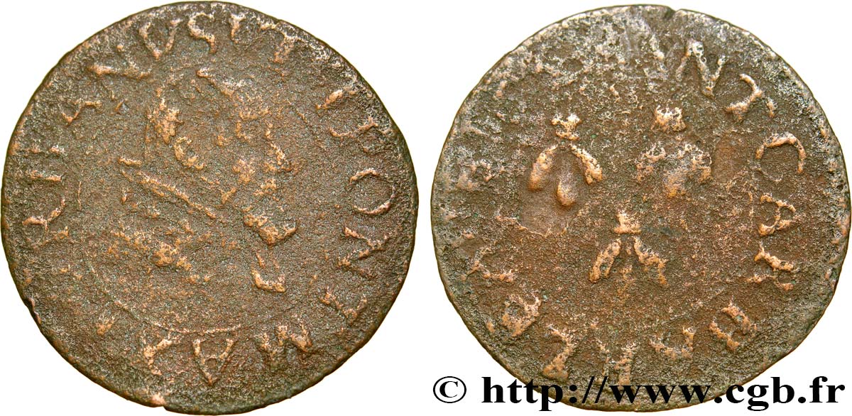 COMTAT-VENAISSIN - AVIGNON - URBAIN VIII (Maffeo Barberini) Double tournois ou quattrino TB