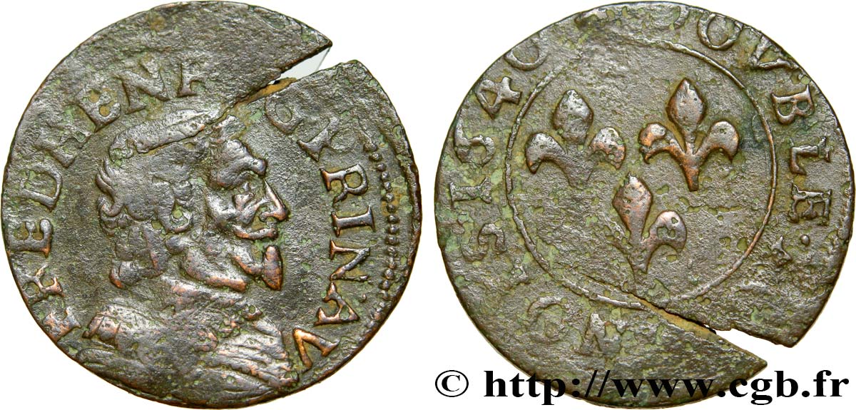 ORANGE - PRINCIPAUTÉ D ORANGE - FRÉDÉRIC-HENRI DE NASSAU Double tournois, type 4 TB+/B+
