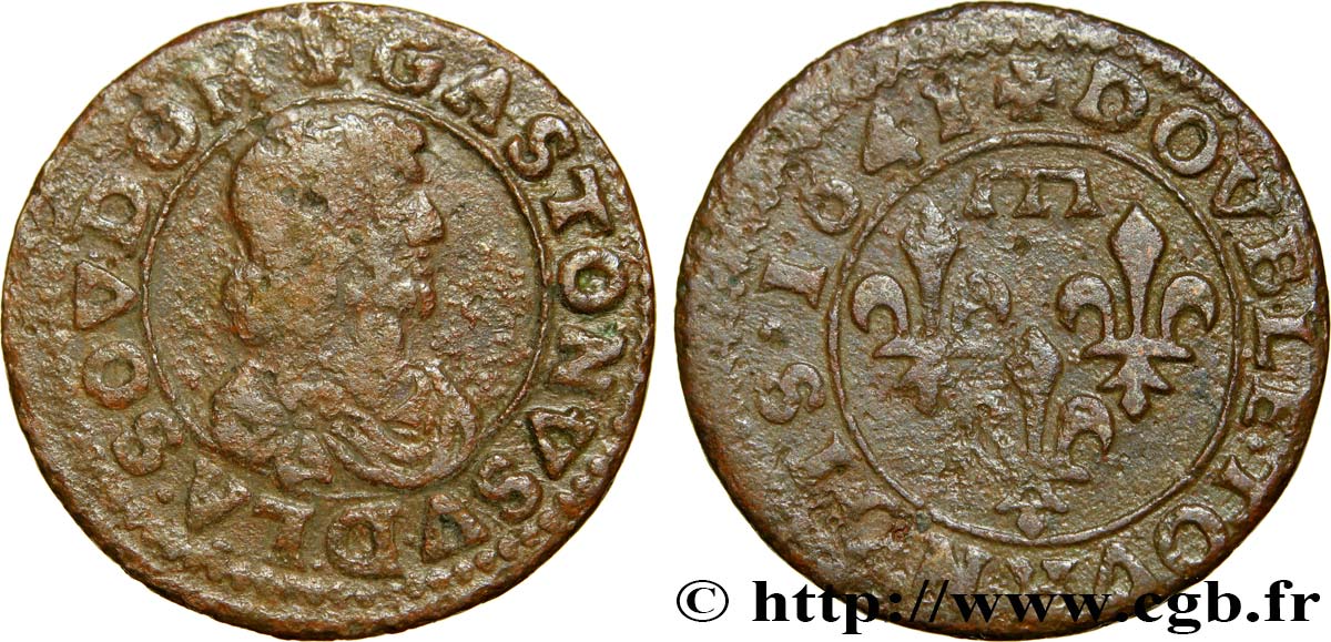 DOMBES - PRINCIPAUTÉ DE DOMBES - GASTON D&nbsp;ORLÉANS Double tournois, type 16 TB+