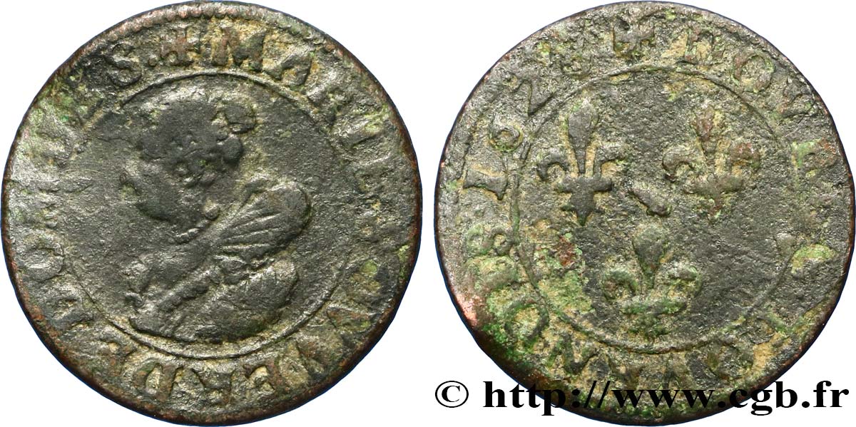 DOMBES - PRINCIPAUTÉ DE DOMBES - MARIE DE BOURBON-MONTPENSIER Double tournois TB+