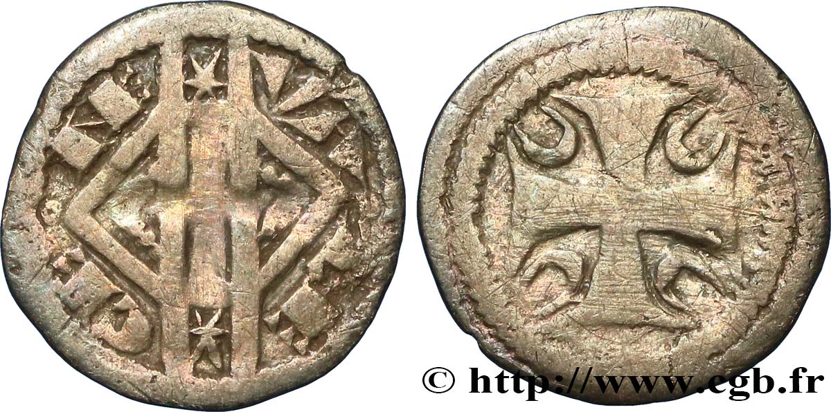 HAINAUT - COMTÉ DE HAINAUT - JEANNE DE CONSTANTINOPLE Obole ou maille TB