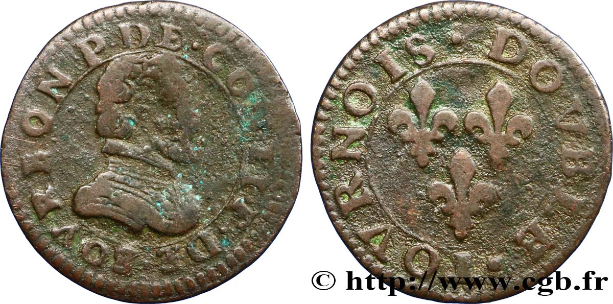 PRINCIPAUTÉ DE CHÂTEAU-REGNAULT - FRANÇOIS DE BOURBON-CONTI Double tournois, type 18 TB