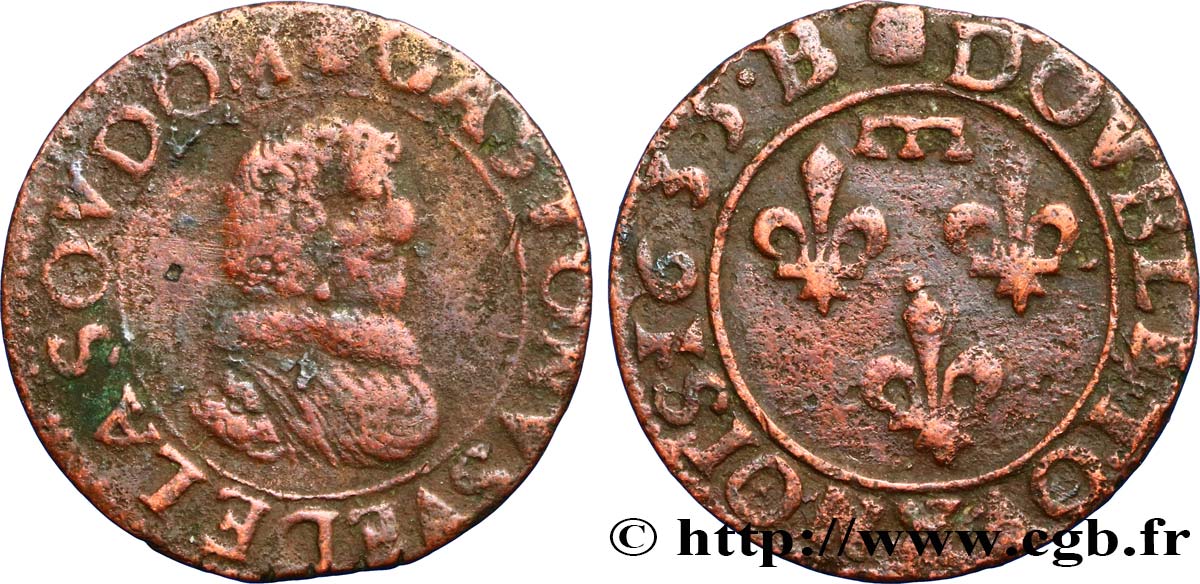 DOMBES - PRINCIPAUTÉ DE DOMBES - GASTON D ORLÉANS Double tournois, type 8 TB