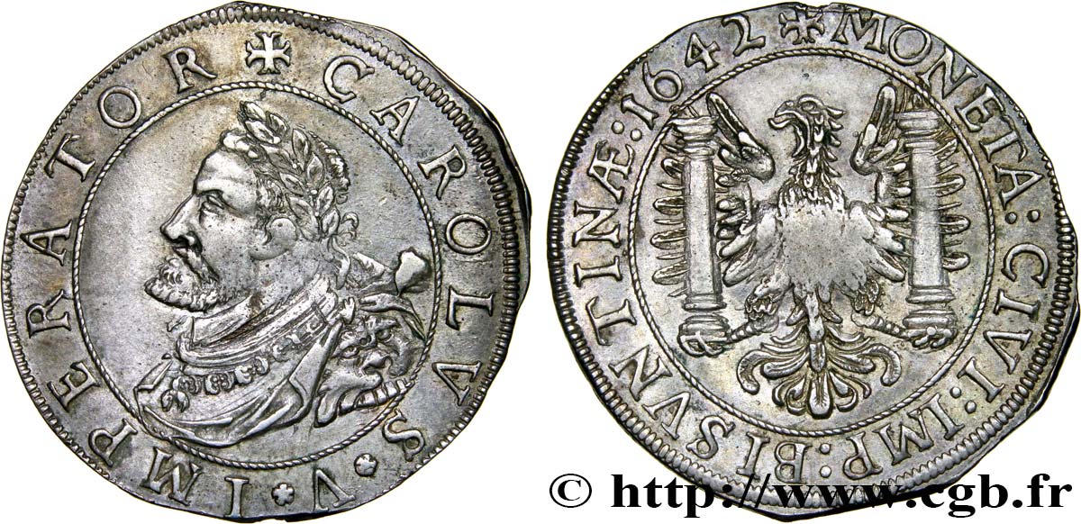 TOWN OF BESANCON - COINAGE STRUCK AT THE NAME OF CHARLES V Demi-daldre q.SPL/SPL