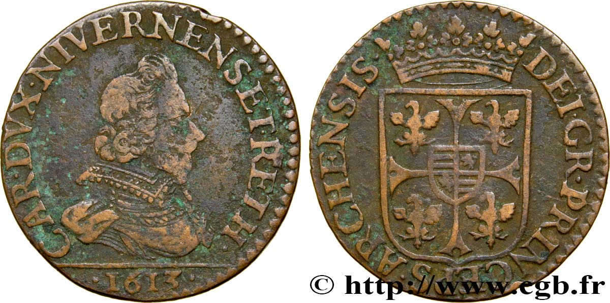 ARDENNES - PRINCIPALITY OF ARCHES-CHARLEVILLE - CHARLES I GONZAGA Liard, type 3B VF/XF
