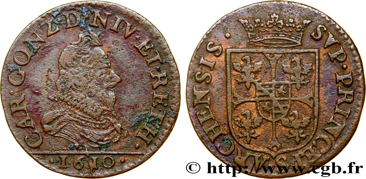 ARDENNES - PRINCIPALITY OF ARCHES-CHARLEVILLE - CHARLES I GONZAGA Liard, type 3A VF/XF