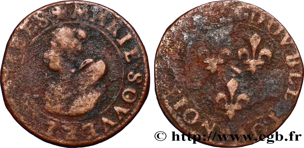DOMBES - PRINCIPAUTÉ DE DOMBES - MARIE DE BOURBON-MONTPENSIER Double tournois B+