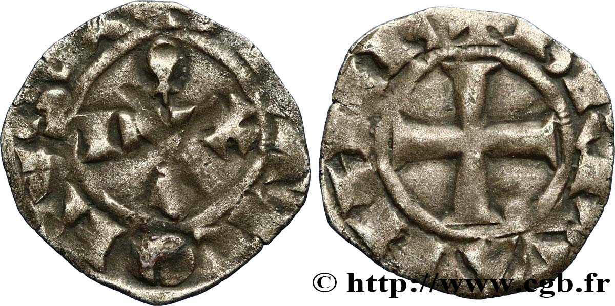 DUCHY OF BRITTANY - CHARLES OF BLOIS Denier BC+