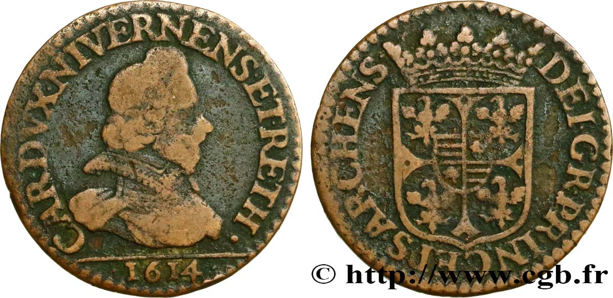 ARDENNES - PRINCIPAUTY OF ARCHES-CHARLEVILLE - CHARLES I OF GONZAGUE Liard, type 3B BC+