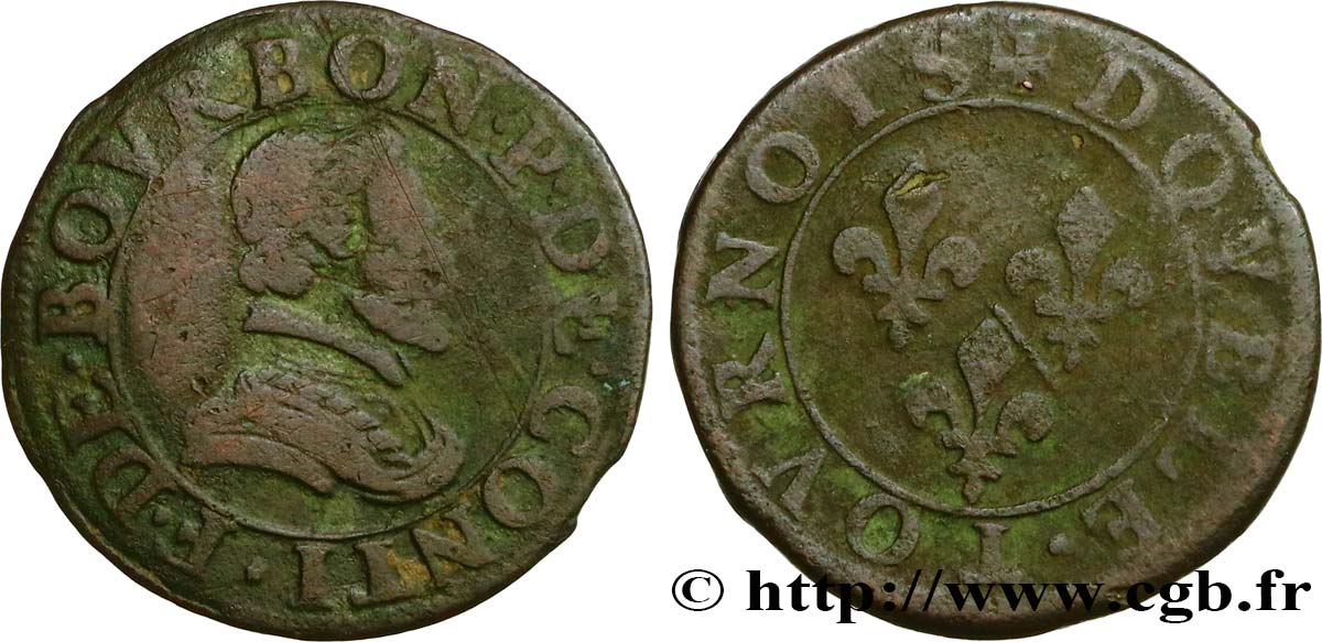 PRINCIPALITY OF CHATEAU-REGNAULT - FRANCIS OF BOURBON-CONTI Double tournois, type 18 VF