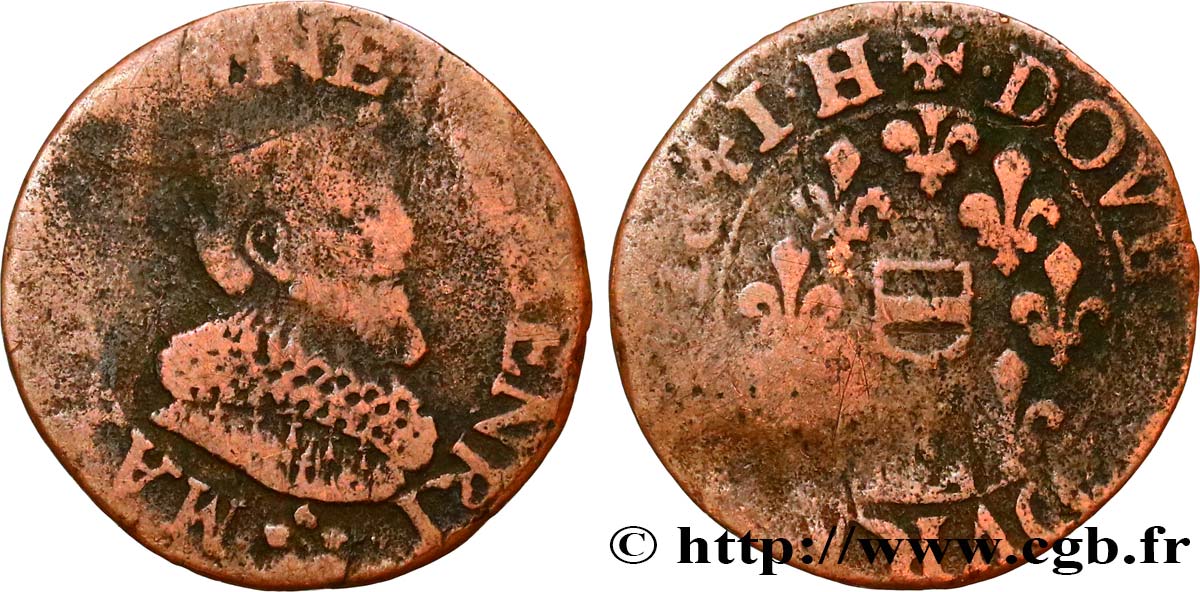 BERRY - PRINCIPAUTÉ DE BOISBELLE-HENRICHEMONT - MAXIMILIEN DE BÉTHUNE, DUC DE SULLY Double tournois, type 3 B