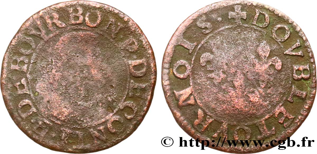 PRINCIPAUTY OF CHATEAU-REGNAULT - FRANCOIS OF BOURBON-CONTI Double tournois, type 18 RC