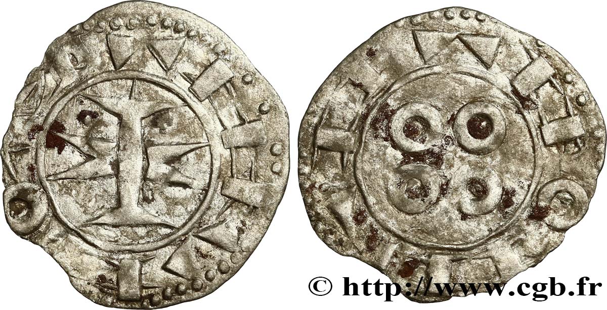 LANGUEDOC - COUNTY OF MELGUEIL - BISHOPS OF MAGUELONNE - ANONYMOUS Denier anonyme ou melgorien XF/VF